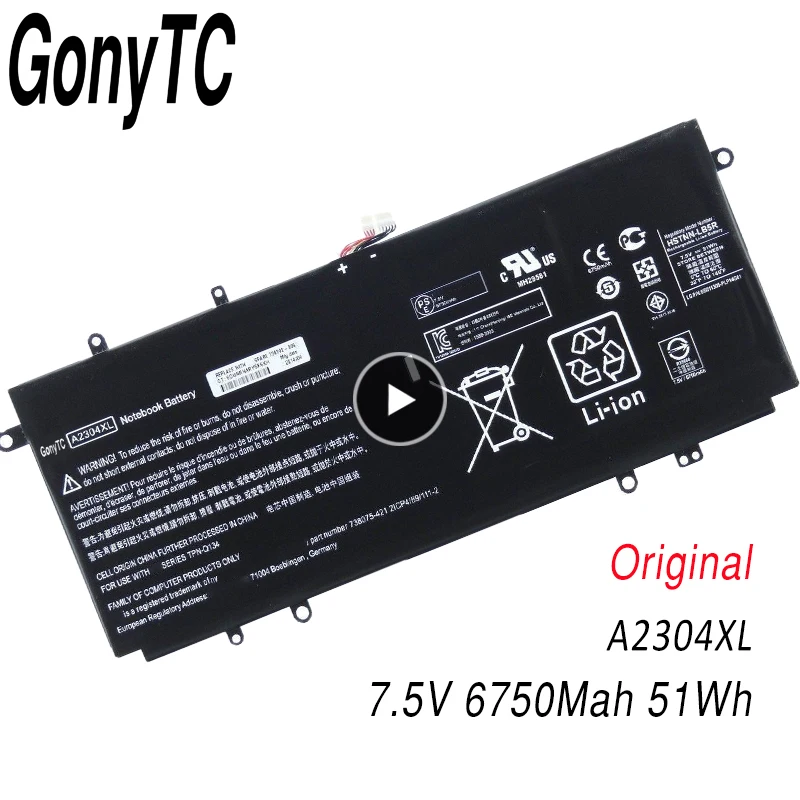 Оригинальный новый аккумулятор A2304XL для HP Chromebook 14-Q 14-Q010NR 14-Q000 14-q049wm HSTNN-LB5R 738392-005