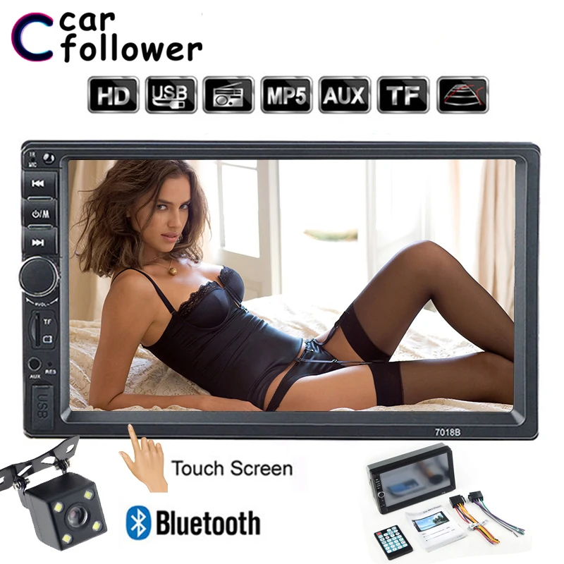 

Autoradio 2 Din Car Radio 7 Inch HD Touch Screen Bluetooth Auto MP5 Player With Aux Rear View Camera Mirror Link 7018B Car Audio