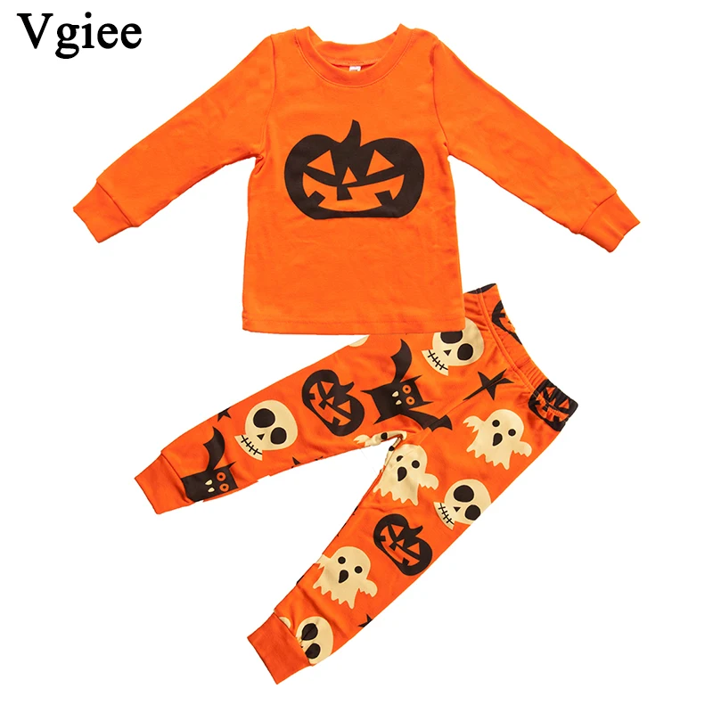 

Vgiee Kids Boys Girls Children Clothes Cotton Full Cartoon Pattern for Halloween Winter Fall Outfits Boy Set Outfit CC660
