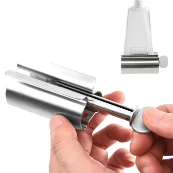 

Bathroom Accessories Set Rolling Toothpaste Squeezer Tube Toothpaste Dispenser Toothbrush Holder Rack Stainless Steel Dispenser