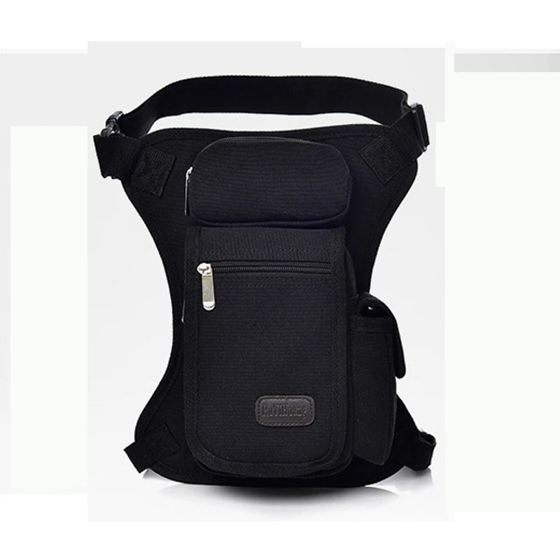 Black Leg Waist Bag Мужская поясная сумка, водонепроницаемая, холщовая, прямая, поясная сумка, тактическая, для езды на мотоцикле, сумка через плечо, модный пояс, поясная сумка - Цвет: Black Leg Waist Bag