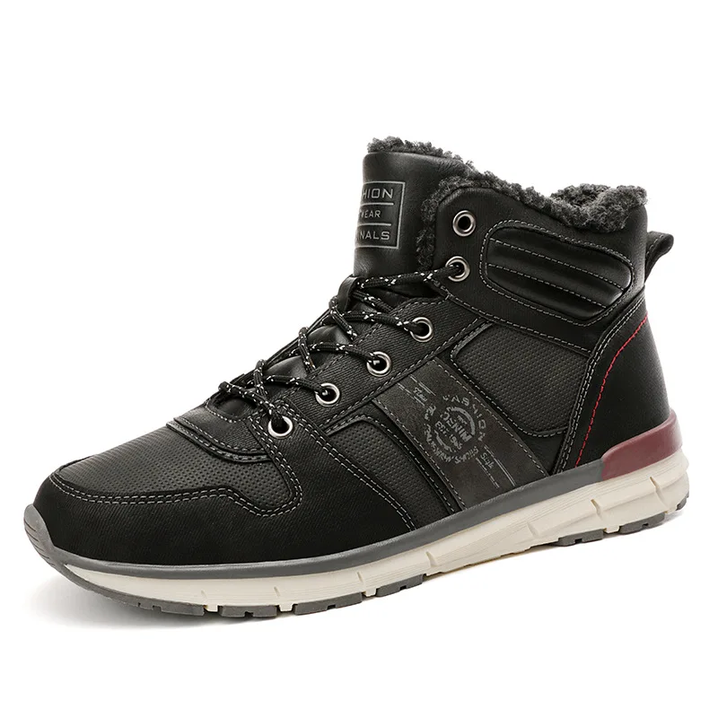 

Genuine Leather Keep Warm Wool Winter Boots High Quality Soft Comfortable Non-slip Plush Snow Boots Men Shoes Work Boots 2019