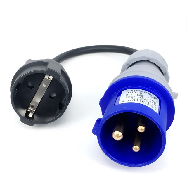 Rallonge électrique IEC309 316P6 à Schuko Cée Cordon d'alimentation de la  Prise de Courant, convertissez Le 316C6 en CEE7 Prise, H05vv-F 1. Jauge  5mm, 16amps, 30cm Rallonge électrique 1m : : High-Tech