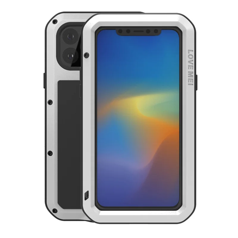 Для Apple iphone 11 Pro Max чехол LOVE MEI ударопрочный грязеотталкивающий водостойкий металлический защитный чехол для iphone 11 Pro Max чехол - Цвет: Silver