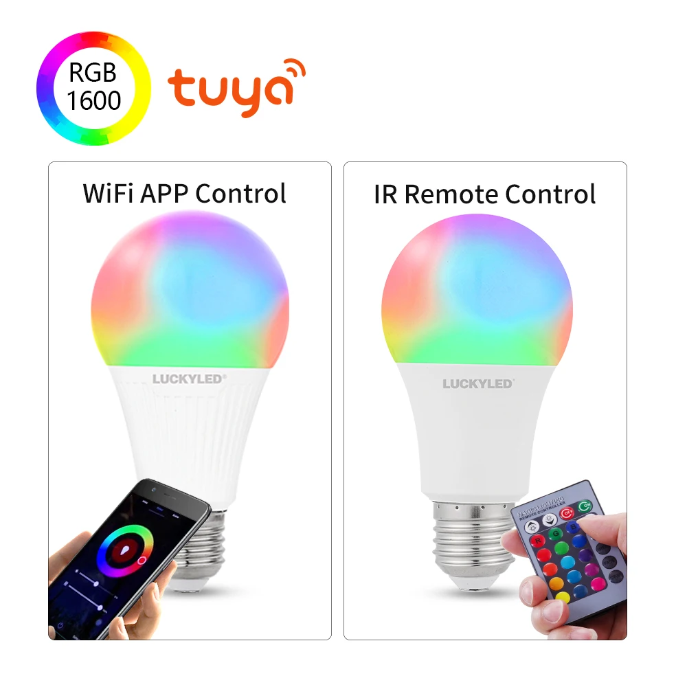 Счастливая светодиодный смарт лампы в виде E27 9 Вт 10 15 220v 110v Wifi лампа RGB затемнения