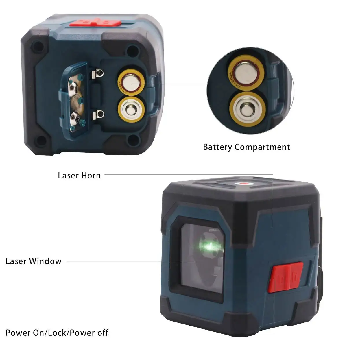 Laser verde da linha transversal do nível do laser de daniu lv1g com escala de medição 50ft