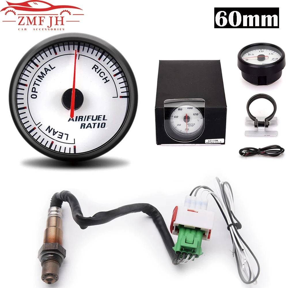 60MM Air Fuel Ratio Gauge air fuel ratio gauge Narrowband O2 Oxygen Sensor Blue Backlight Pointer Display Digital Car Gauge for 12V Customized