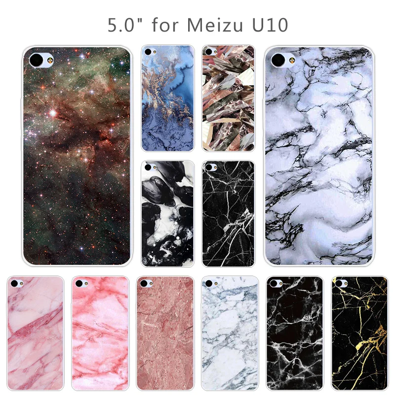Ультратонкие 5-дюймовые чехлы для телефонов Meizu U10 Модные прозрачные с рисунком