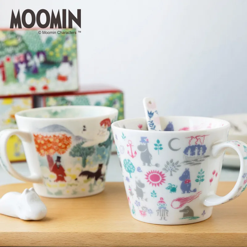

Nordic style cartoon coffee cup Moomin ceramic cup milk glass Children's favorite gift cute cup