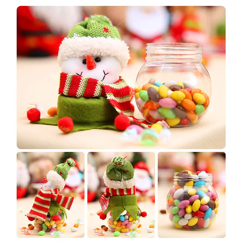 

Christmas Candy Box Jar Santa Claus Snowman Container Decor Decoration Cute