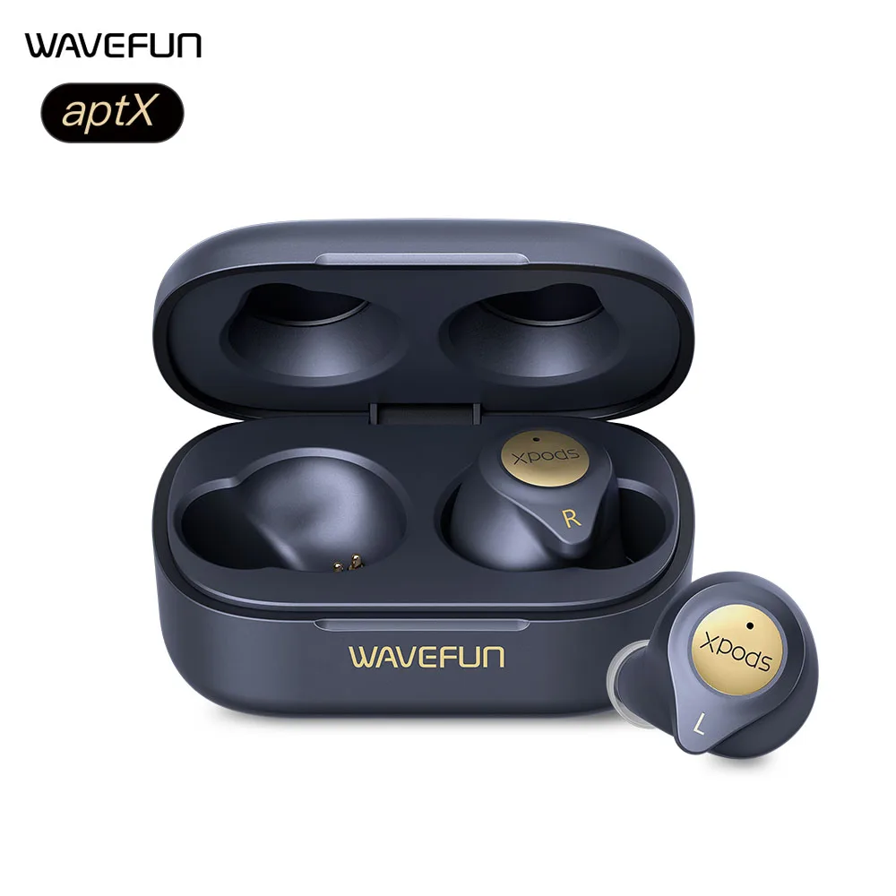 Wavefun XPods 3T Bluetooth наушники aptX Hi-Fi наушники Беспроводной зарядки тренировки гарнитура полностью 45 часов время работы в режиме воспроизведения музыки гарнитура с микрофоном