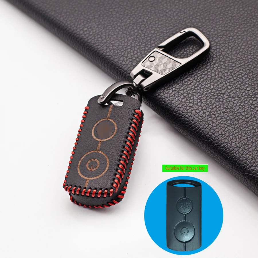 

New Style Leather Motorcycle Remote Keychain Key Case Bag Cover for Yamaha NVX NVX155 XMAX XMAX300 QBIX JAUNS AEROX 2018 2019