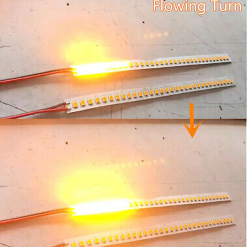 

2pcs 28cm 44LED Rearview mirror streamer Car Rear View Mirror Flexible Soft Flowing Turn Signal Strip Light