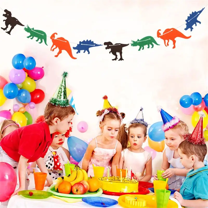 Лидер продаж 3 м милые нетканый динозавр флаг гирлянда баннер для вечеринки в