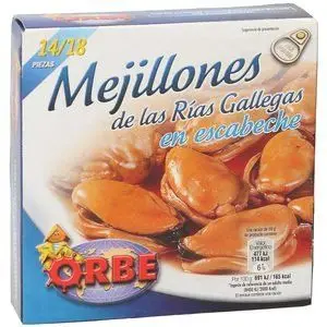

ORBE mejillones de las rías gallegas en escabeche lata 69 gr