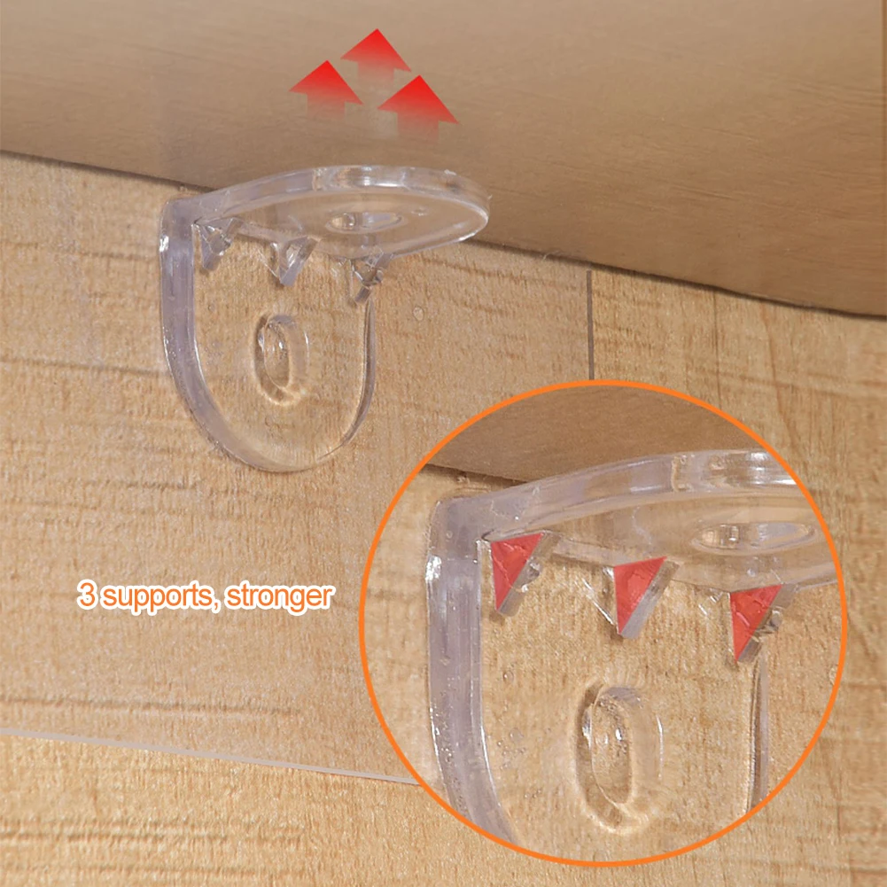 Ganchos de soporte para estante de armario, tablero de ganchos de pared autoadhesivos, organizador de almacenamiento, para baño, cocina, enchufes, 5kg, 10 Uds.