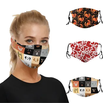 

1PC Mask + 2 Filters Reusable Cotton Face Mask Unisex Adult Breathing Print Mouth Cover Face Mask With Cute Design Mascarillas