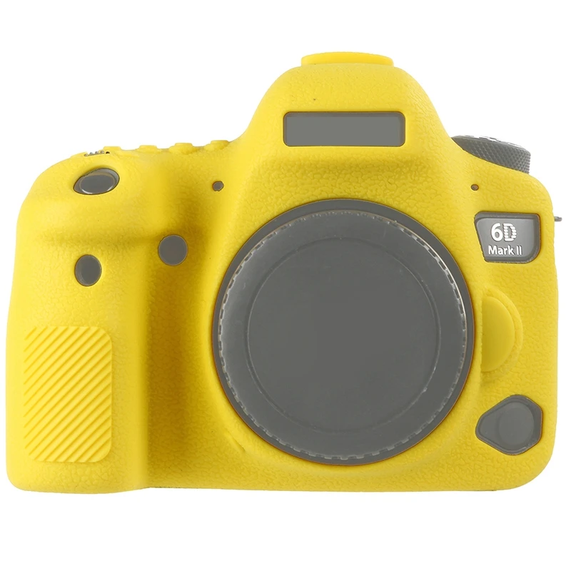 Мягкая оболочка из силиконового каучука чехол для камеры чехол для Canon 6D Mark II EOS 6D - Цвет: Цвет: желтый