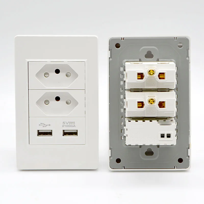 de parede com 5v 2.1a usb frete grátis para bazil