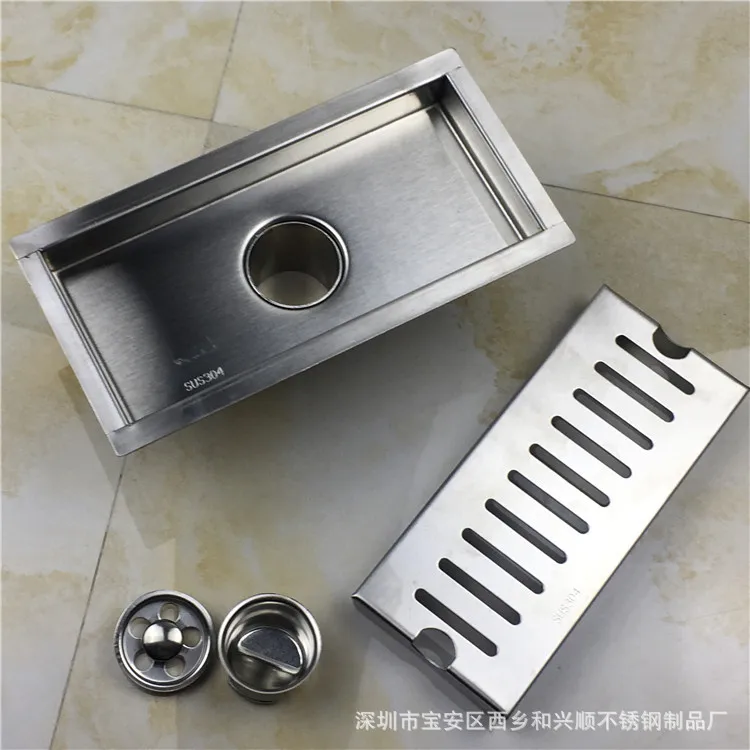 

Bathroom Shower Room 304 Stainless Steel Long Floor Drain Size Customizable 30cm 120CM Self-Styled Deodorizing Floor Drain