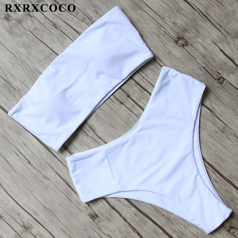 Купальники rxcoco женское бикини 2020 купальник пуш ап однотонное с высокой талией