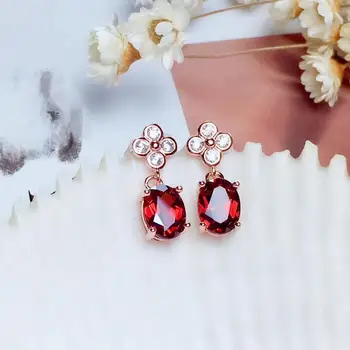 

Garnet Earring Natural And Real Garnet Earring 925 sterling silver Fine jewelry Garnet Earring