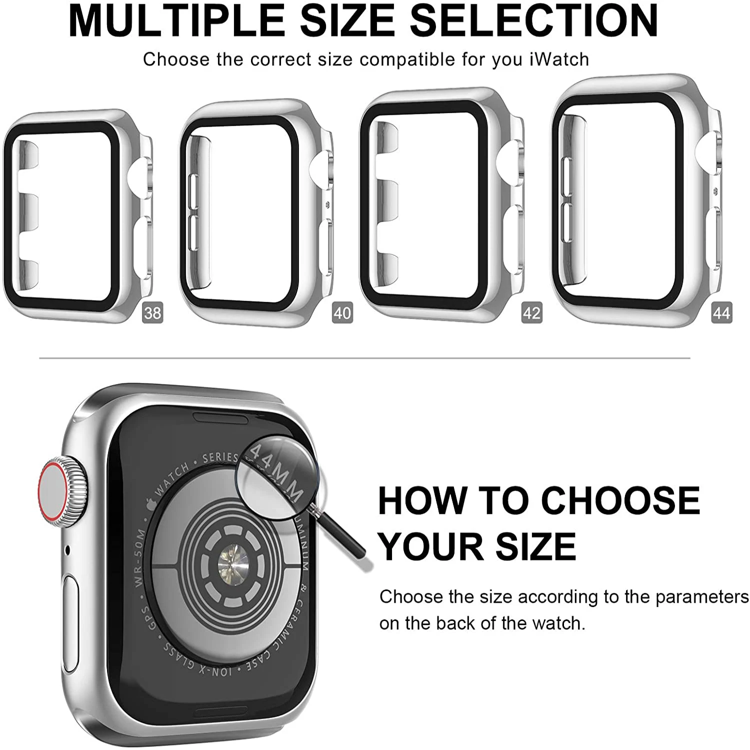 Glass + Cover for Apple Watch Case 45mm 41mm 44mm 40mm 42mm 38mm Screen Protector Accessories for iWatch Series7 6 5 4 3 se