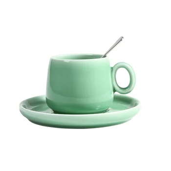 

Green Matcha Tea Cup Traditional Chinese Small Tea Cups Handmade Ceramic Cup Tazas Copos Single Tea Cup and Saucer Set II50BYD