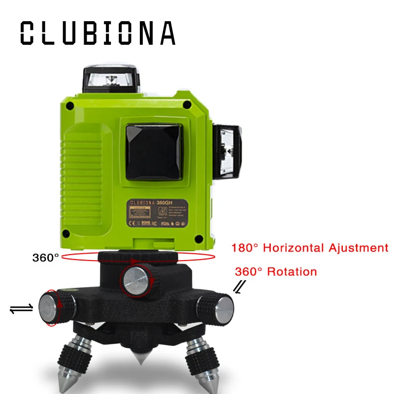 CLUBIONA 12 линий Лазерная основа 360 Вращение регулирующий кронштейн для 1/4 или 5/8