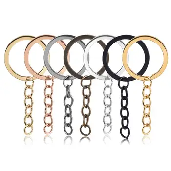 

5pcs/set DIY Key Ring Keychain 30mm Round Split Keyrings Alloy Keychain for Jewelry Making Accessories