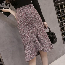 Gagaok, Женская офисная юбка, весна-осень, новинка, однотонная, до колена, Империя, Русалка, тонкая, сексуальная, бодикон, женская мода, юбки