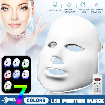 

7 Colors Light 192 LED Facial Mask Skin Rejuvenation Mask Phototherapy Face Care Beauty Anti Acne Whitening Wrinkle Removal Mask