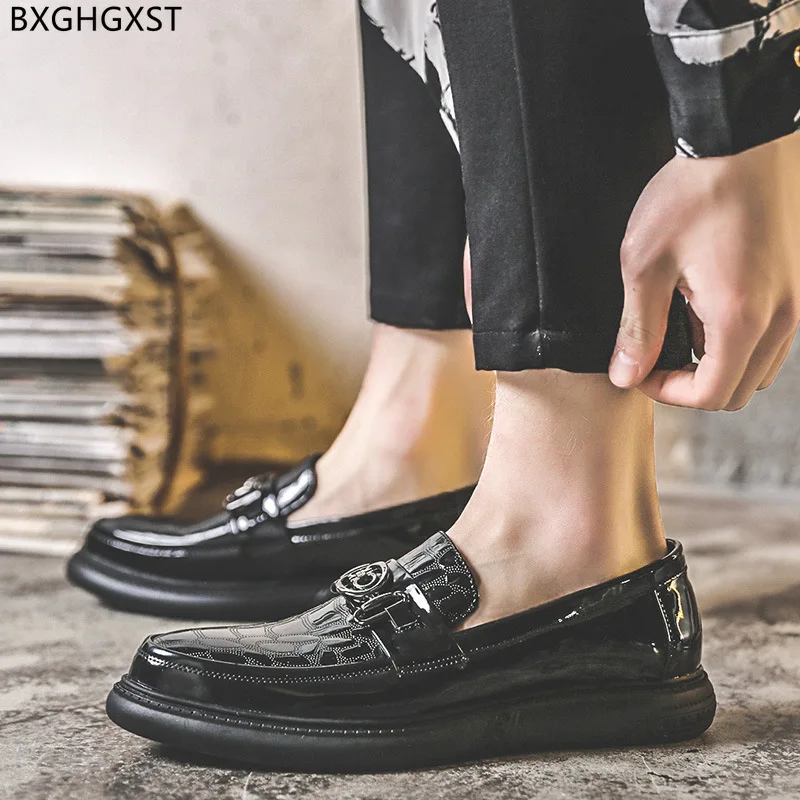 

Туфли мужские из лакированной кожи, Повседневная Деловая обувь, Классические итальянские официальные туфли, для офиса, 2024