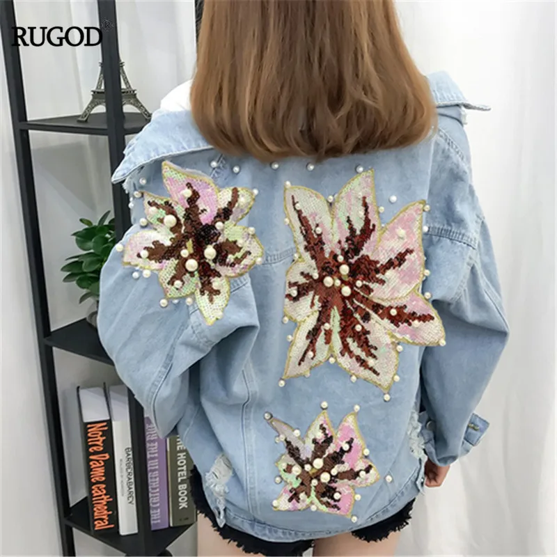Винтажные джинсовые пальто RUGOD с отложным воротником однобортные женские куртки