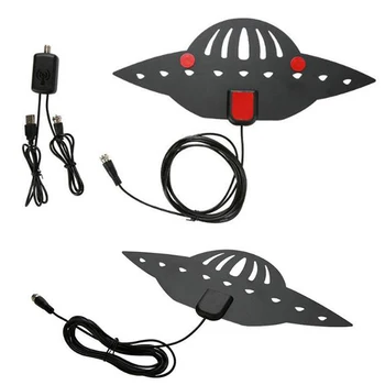 

TV Signal Antenna Amplified 80 Miles Long Range VHF UHF HDTV Indoor Antennas Black