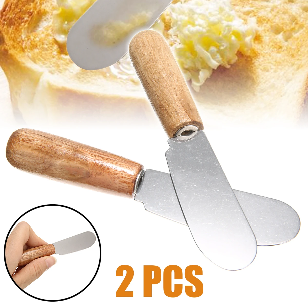 2pcs Stainless Steel Cheese Butter Spatula Cream Sandwich Cheese Slicer