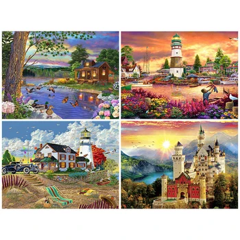 

View Sun Beautiful Full Round Drill Diamond 5D Embroidery Cross Stitch Picture Mosaic Wall Art Handmade Gift Painting Home Decor