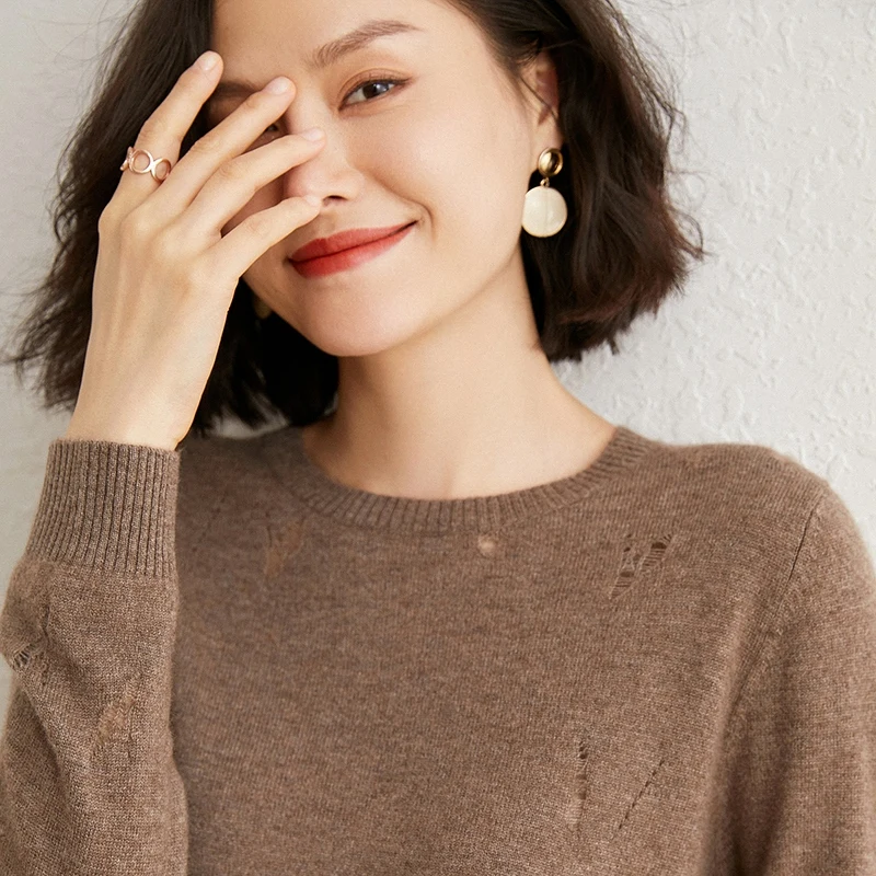 New arrival Women Sweater O-Neck 100% Pure
