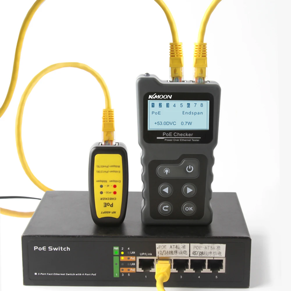 persuadir Eliminación perro LCD Network Cable Tester Lan tester PoE Checker Inline PoE Voltage and  Current Tester with Cable Tester checker the Ethernet