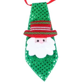 

Party Lights Christmas Tie Glow New Year for Cartoon Sequins Necktie Children Decoration New Santa Tie Gift