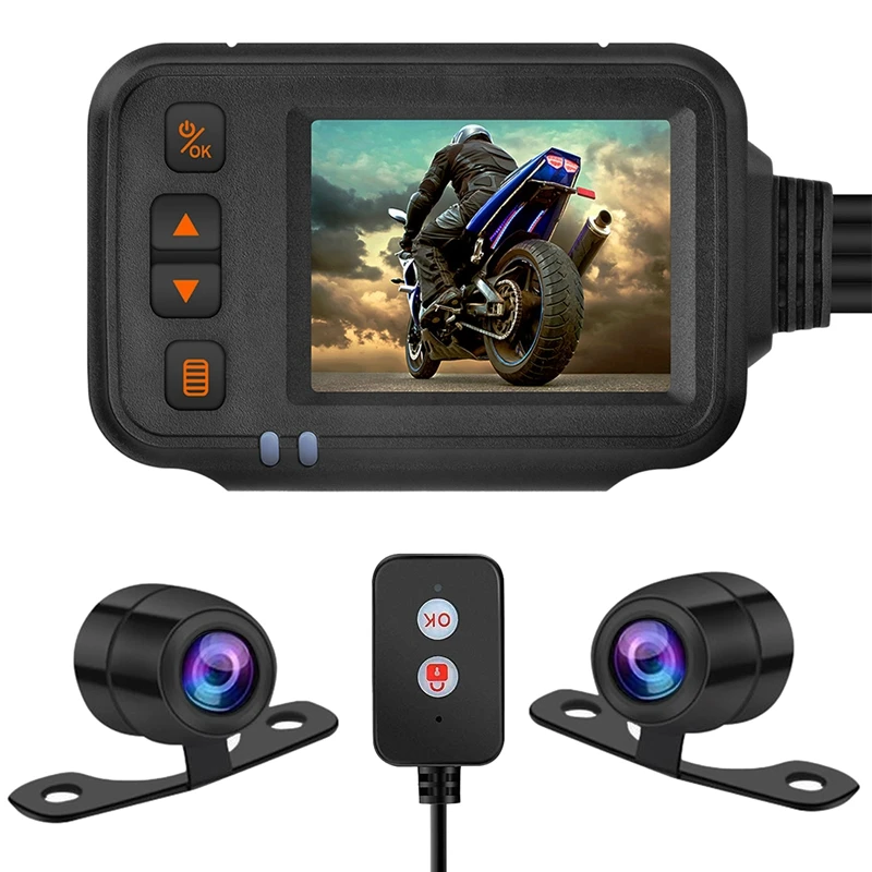 Motorcycle Camera Dash Cam, 2Inch IPS Screen Dual AHD Dashcam G Sensor Parking Mode Driving Recorder Black| | - AliExpress