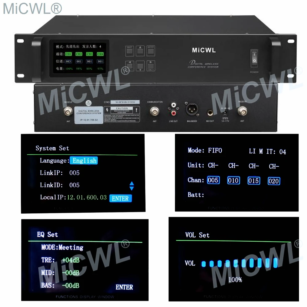 Originele Micwl Digitale Draadloze Conferentie Microfoons Systeem 80 Tafel President Afgevaardigde Radio Audio Zwanenhals Microfoons A10M-A116