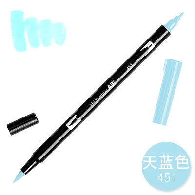 1 шт. TOMBOW AB-T Япония 96 цветов художественная кисть Ручка Двойные головки маркер Профессиональный водный маркер ручка живопись Kawaii канцелярские принадлежности - Цвет: 451