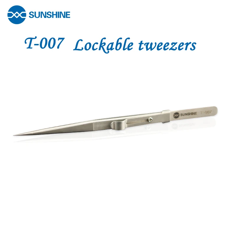 

Stainless steel maintenance tweezers can lock SUNSHINE T-007 sharp elbow tweezers precision medical long tweezers clip