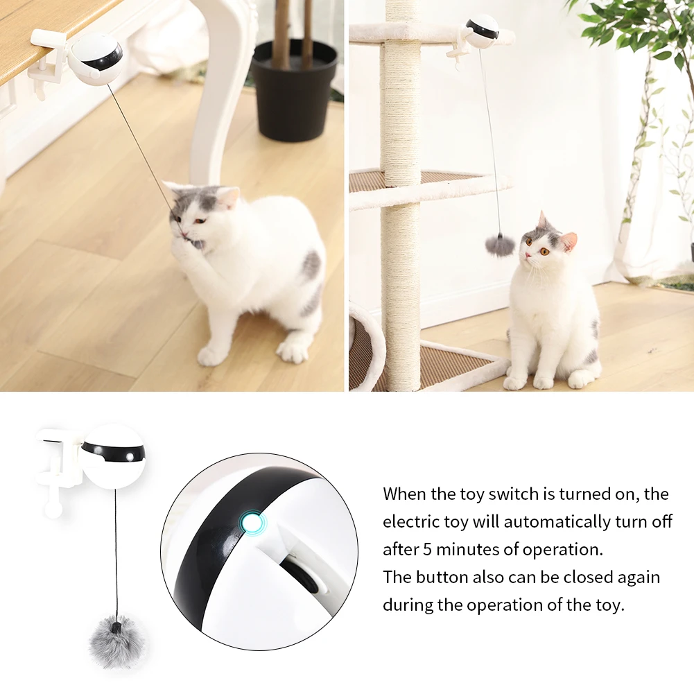 Электрическая игрушка для кошек кошачья интерактивная игрушка плюшевый шар йо-йо подъемный шар электрический флаттер вращающаяся Интерактивная головоломка игрушка для домашних животных