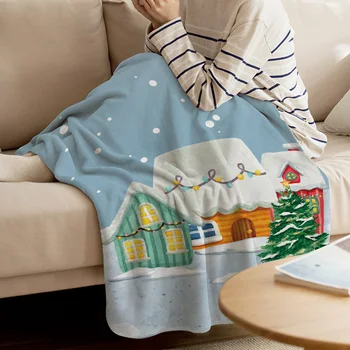 

Christmas Winter Snowing Igloo Blanket Soft Throw Blanket Machine Washable Blankets For Beds