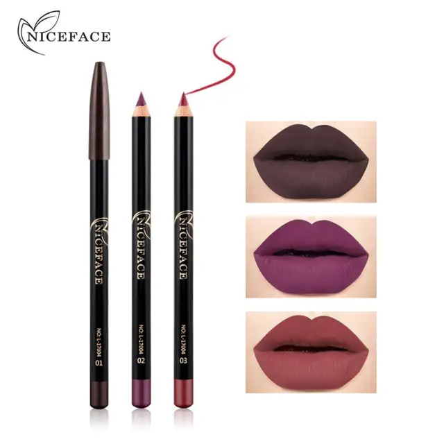 12 Colors Fashion Matte Lip Liner lipstick pen Long Lasting Pigments Waterproof no blooming Smooth soft