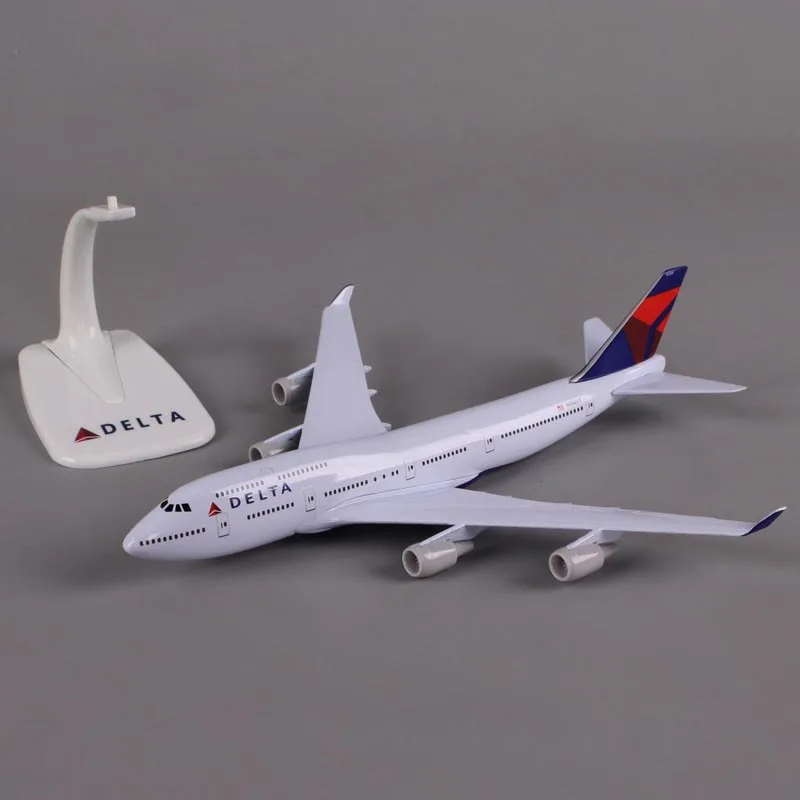 20Cm Delta Airlines B747 Pressofuso In Scala 1:350 Modello Di Aereo In Lega Solida Decorazione In Lega Modello Regalo Aeroplano Display Statico