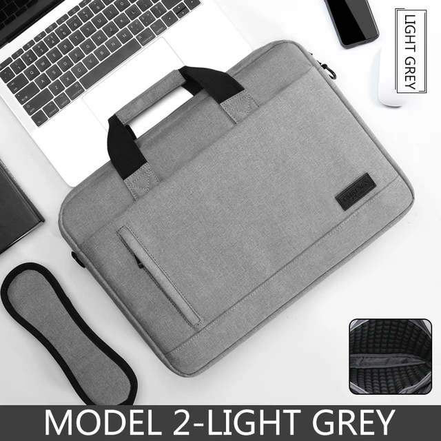 Laptop bag Sleeve Case Shoulder handBag Notebook pouch Briefcases For 13 14 15 15.6 17 inch Macbook Air Pro HP Huawei Asus Dell MODEL 2-LIGHT GREY