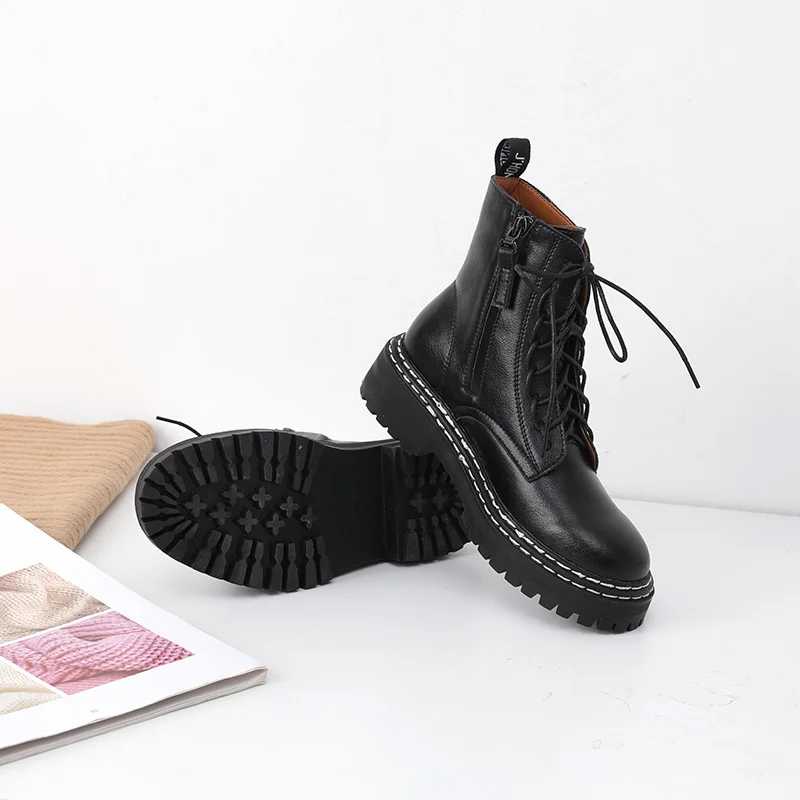 Malemonkey/Size35-40 зимняя обувь; модные женские ботинки; женские Ботинки martin; кожаные ботильоны в байкерском стиле